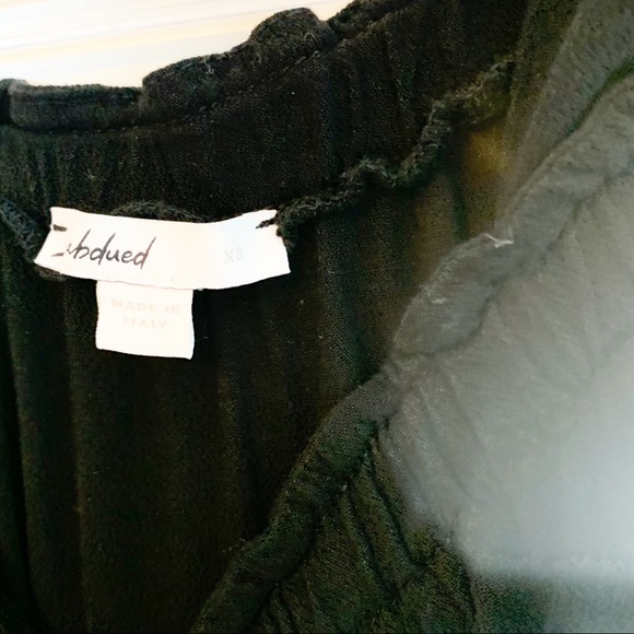 SUBDUED Black Flowy Shorts Romper Cut Out Shoulder - Picture 6 of 9